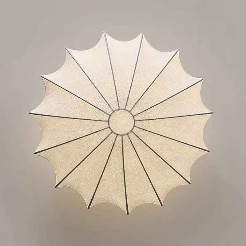 Fabric Flush Mount Ceiling Light – Wabi-Sabi Nordic for Bedroom & Bedside, Living Room | Elowen Frame by Evenlyr