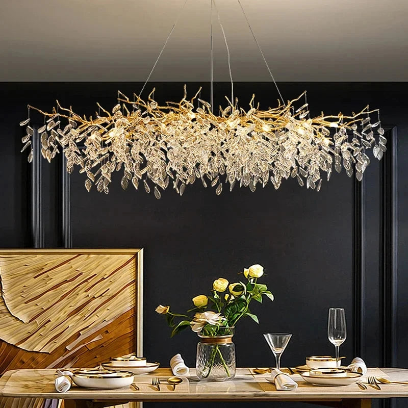 Iris Fold Crystal Chandelier Art Deco