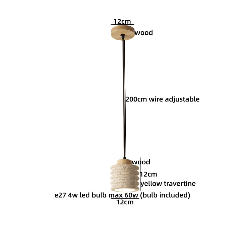Galen Veil Travertine Pendant Light – product view 17
