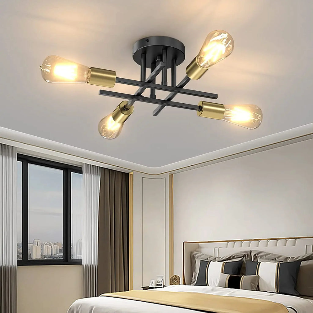 Siena Mid-Century Flush Mount Ceiling Light for Bedroom – Vintage