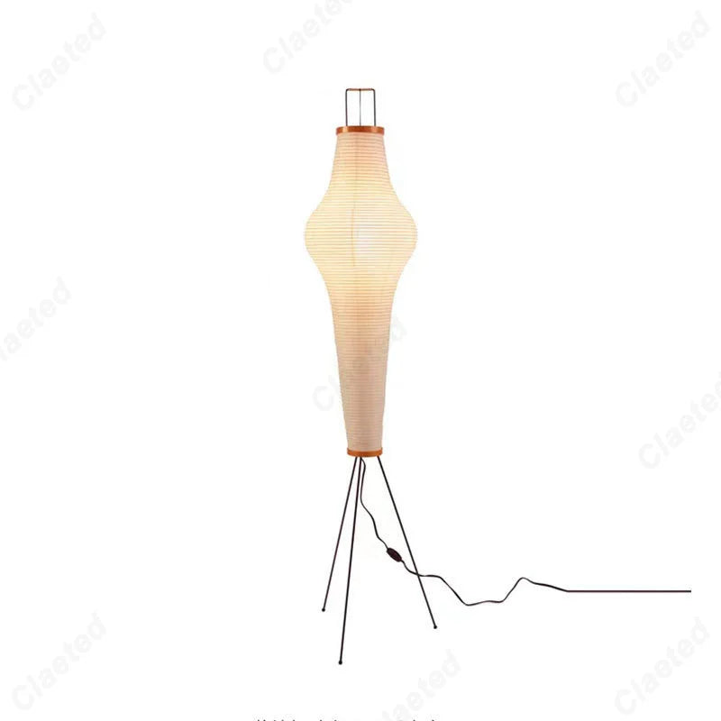 Rice Paper Floor Lamp – Vintage Modern for Living Room, Bedroom, Reading Corner | Solenne Cascade by Evenlyr