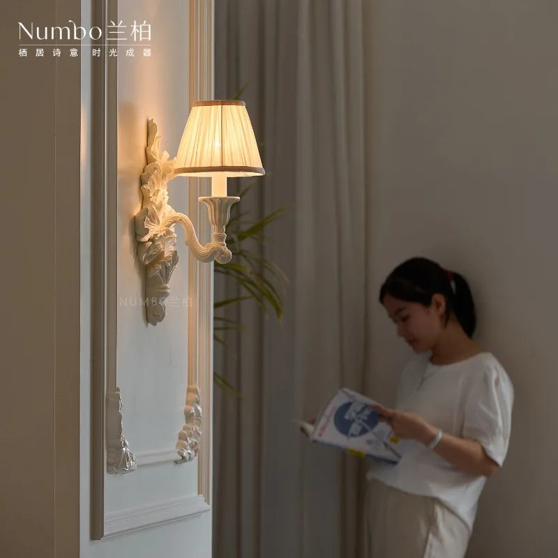 Plaster Wall Sconce – European Classic for Bedroom, Living Room, Dining Room | Elowen Beam by Evenlyr