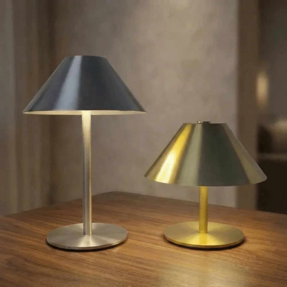 Designer Table Lamp – Modern Minimalist Cordless Rechargeable for Bedside, Desk & Office, Restaurant Table | Halcyon Petal by Evenlyr