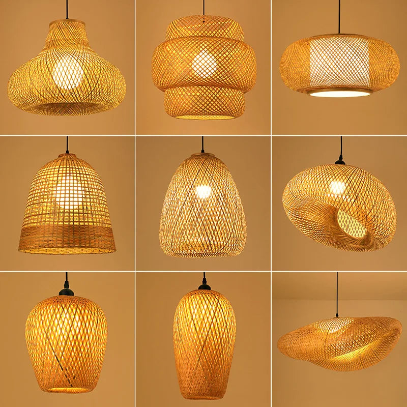 Tivoli Round Rattan Chandelier for Dining Room – Bamboo