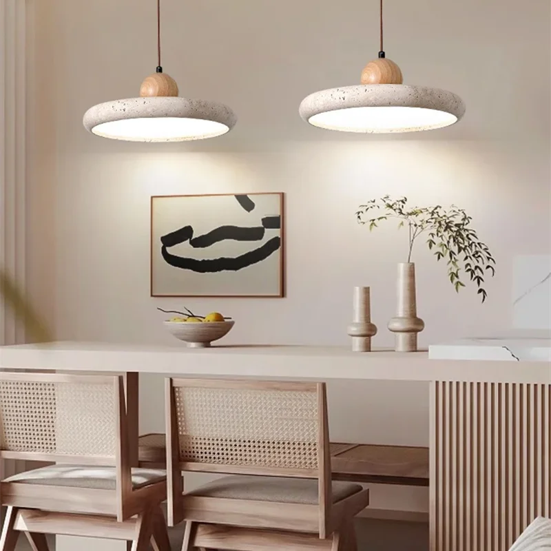 Amaris Veil Travertine Pendant Light – product view 2