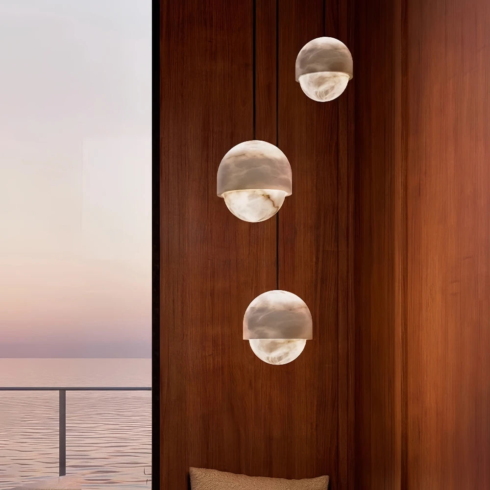 Alabaster & Copper Chandelier – Vintage Modern for Living Room, Dining Room, Foyer | Isolde Line by Evenlyr