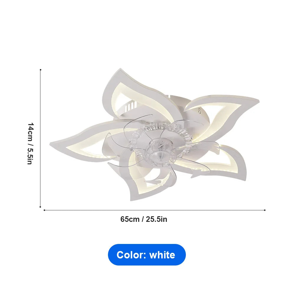 Orlena Flower-Shaped Smart Ceiling Fan Light – Dimmable