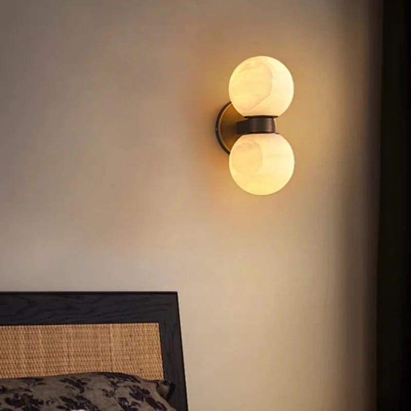 Phaedra Veil Globe Marble Wall Sconce – product view 5