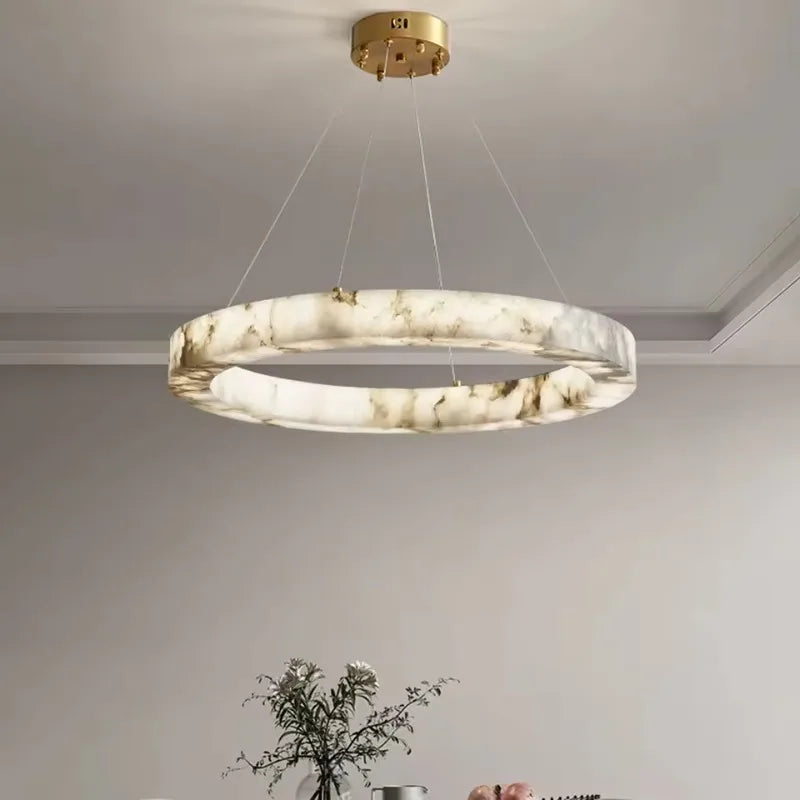 Aurelia Faux Alabaster Pendant Light for Kitchen Island – detail view 4