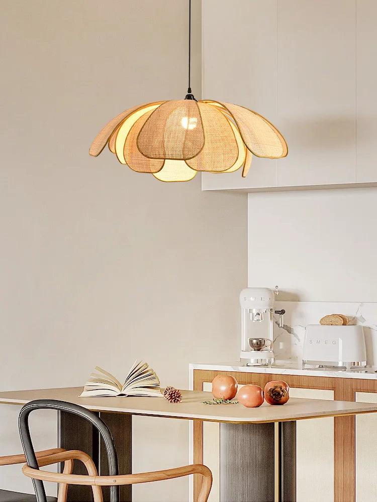 Rattan & Wood Chandelier – Wabi-Sabi Japanese for Dining Room, Bedroom, Living Room | Maris Orbit by Evenlyr