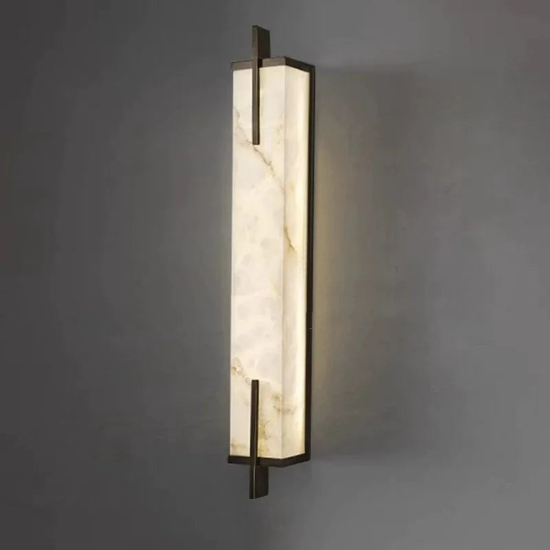 Alabaster & Marble Wall Sconce – Modern for Bathroom, Bedroom & Bedside, Hallway & Entryway | Calista Glow by Evenlyr