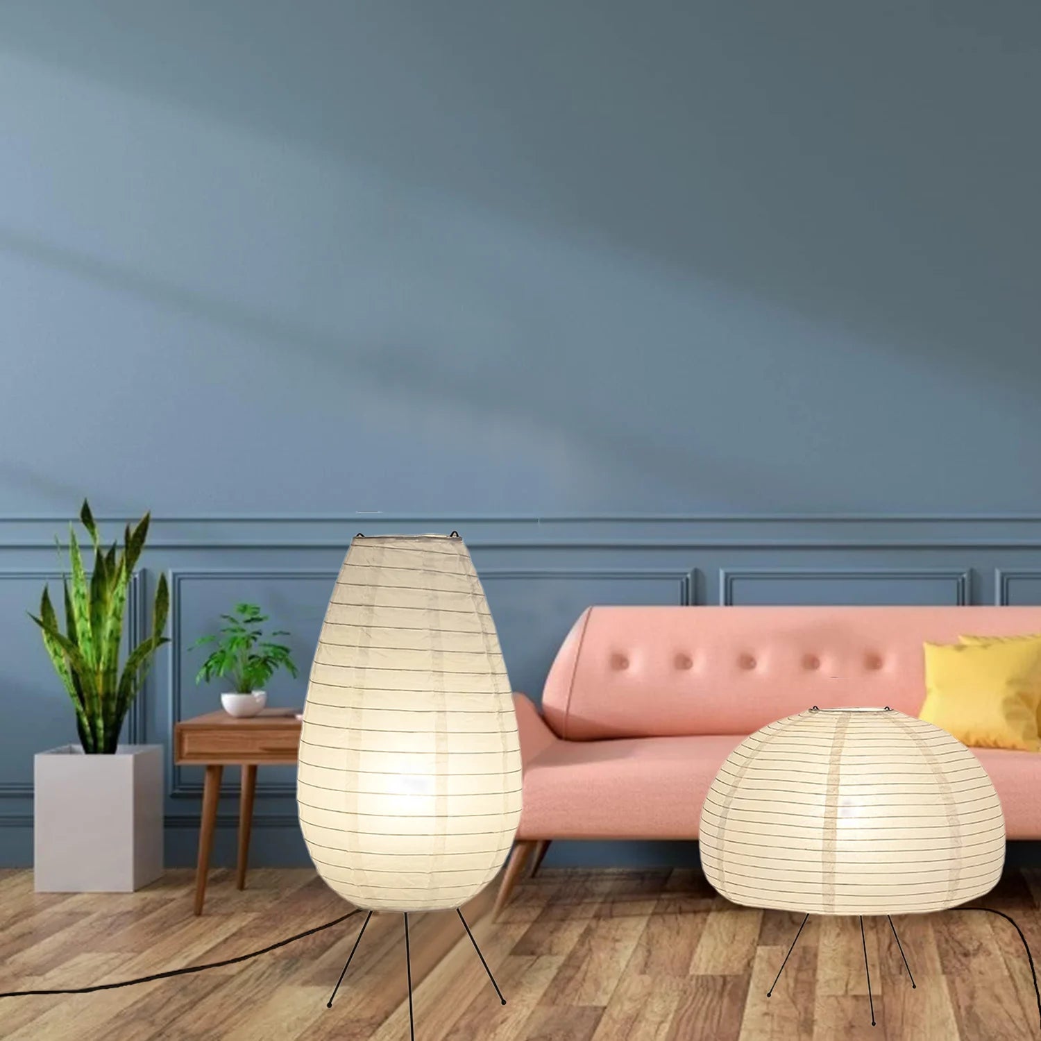 Rice Paper Floor Lamp – Wabi-Sabi Japanese Dimmable LED for Living Room, Bedroom, Reading Corner | Coralie Orbit by Evenlyr