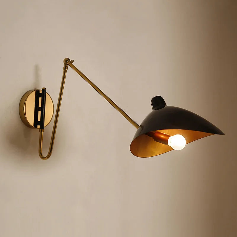 Metal Adjustable Swing-Arm Wall Sconce – Industrial Adjustable LED for Bedroom & Bedside, Living Room, Office & Study | Aveline Dome by Evenlyr