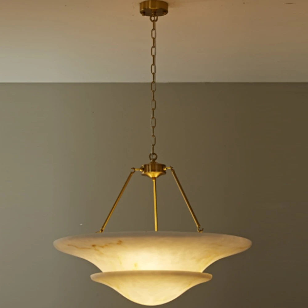 Roselle Halo Sculptural Alabaster Pendant Light – product view 2