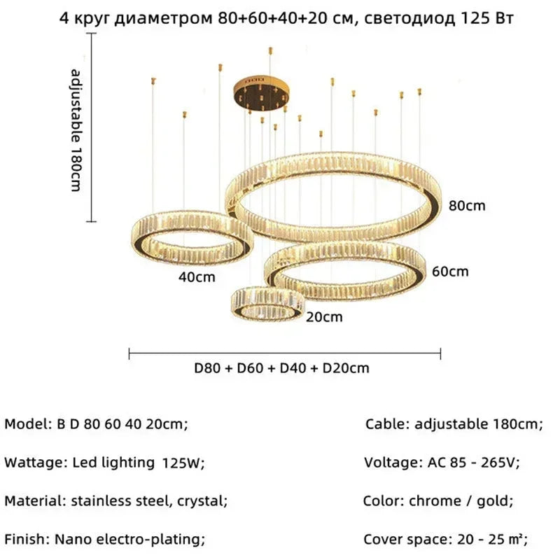 Evren Arc Dimmable Crystal Pendant Light – product view 19