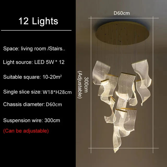 Metal Chandelier – Modern LED for Living Room, Restaurant & Café | Noemi Crest by Evenlyr