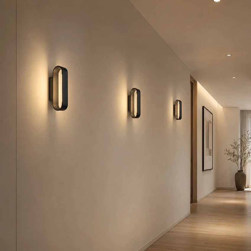 Quintara 12W Rounded-Rectangle Aluminum Wall Sconce for Hotel Hallway