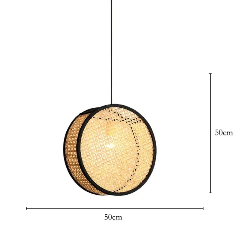 Palermo Bamboo Rattan Chandelier for Dining Room – Vintage