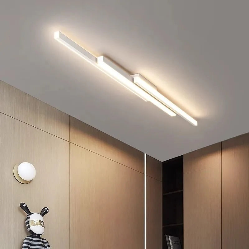Metal Flush Mount Ceiling Light – Modern Minimalist Linear LED for Bedroom, Hallway, Entryway | Fiora Arc by Evenlyr
