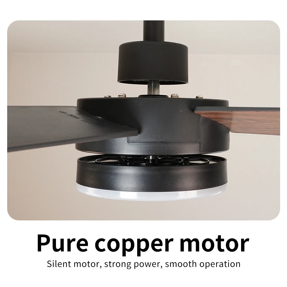 Orlena 40/52-Inch Black Ceiling Fan with Light – Remote Control