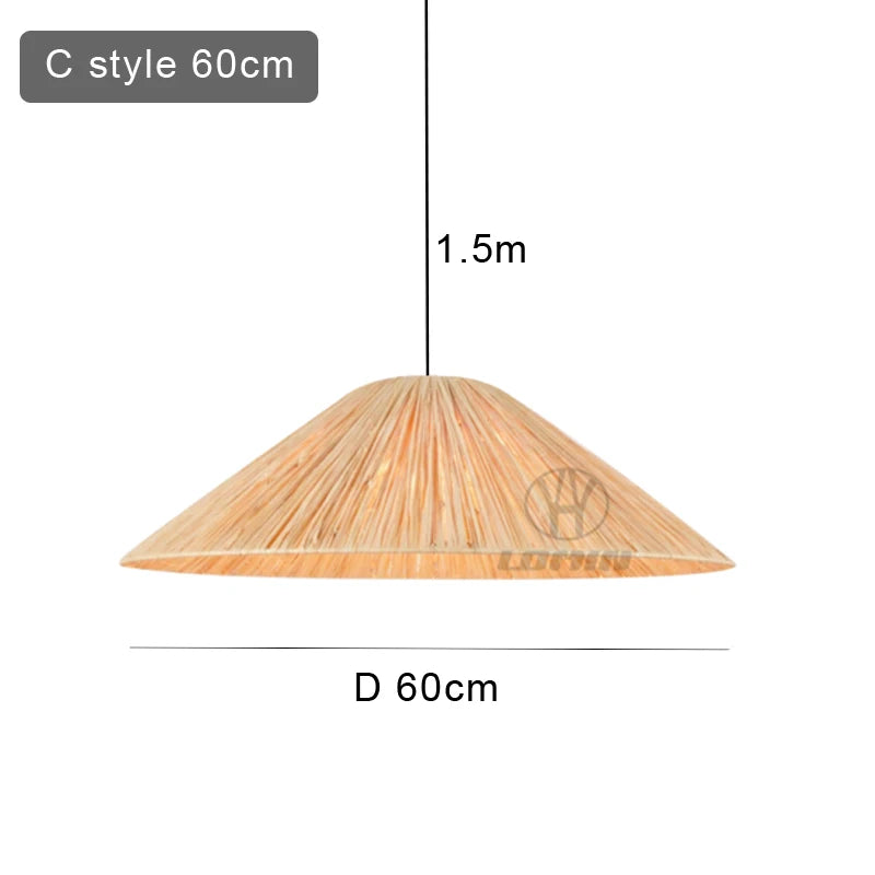 Rattan Pendant Light – Wabi-Sabi Japanese for Restaurant, Bedroom, Hotel | Thalia Orbit by Evenlyr