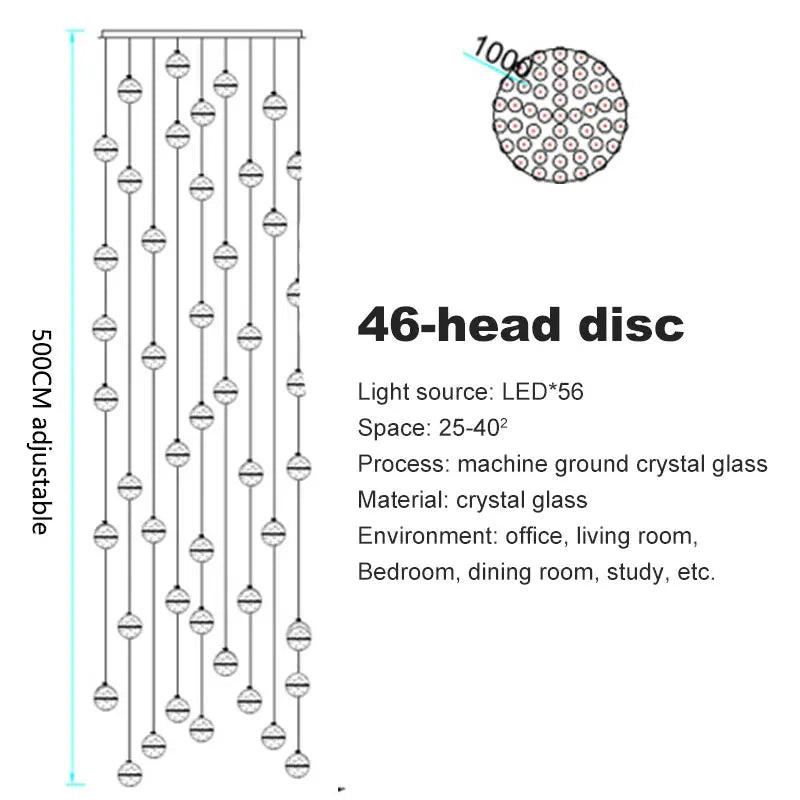 Crystal Globe Chandelier – Modern LED for Bedroom & Bedside, Living Room, Dining Room & Kitchen | Seren Halo by Evenlyr
