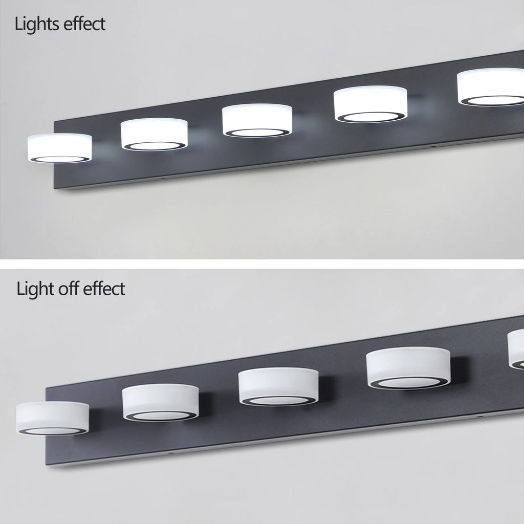 Metal LED Bathroom Vanity & Mirror Light – Modern LED for Bathroom | Oriana Line by Evenlyr