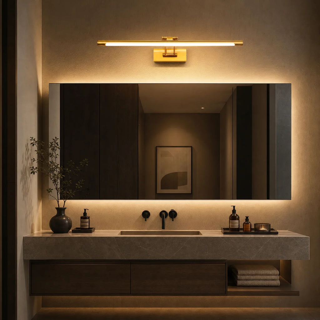 Metal LED Bathroom Vanity & Mirror Light – Modern LED for Bathroom, Gallery & Artwork | Lucera Contour by Evenlyr