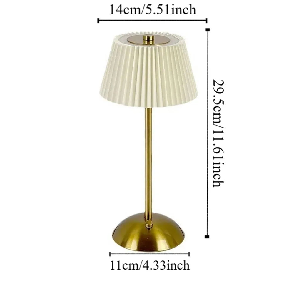 Fabric Table Lamp – Modern Minimalist Cordless Rechargeable for Bedside, Desk & Office, Restaurant Table | Zaria Column by Evenlyr