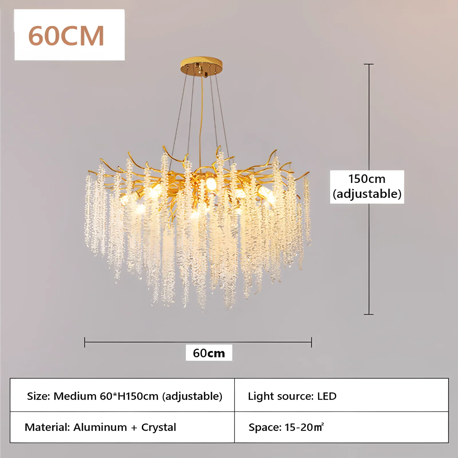 Crystal Chandelier – Nordic Modern LED for Bedroom & Bedside, Living Room | Maris Orbit by Evenlyr