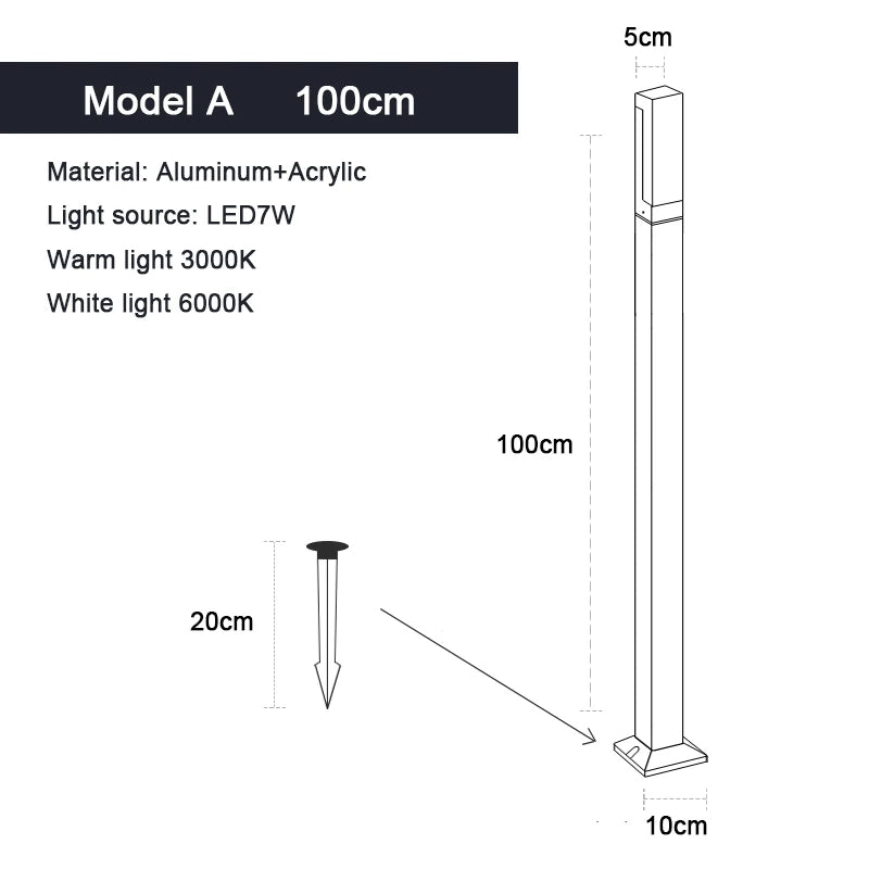 Helios 7W COB Garden Pillar Light – IP65 – detail view 10
