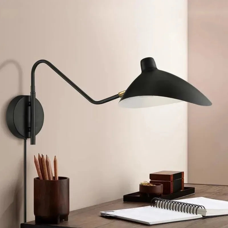 Metal Adjustable Swing-Arm Wall Sconce – Vintage Adjustable for Bedroom & Bedside, Restaurant & Café | Aveline Arc by Evenlyr