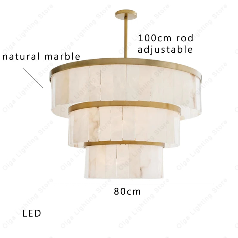 Ysola Halo Alabaster Chandelier