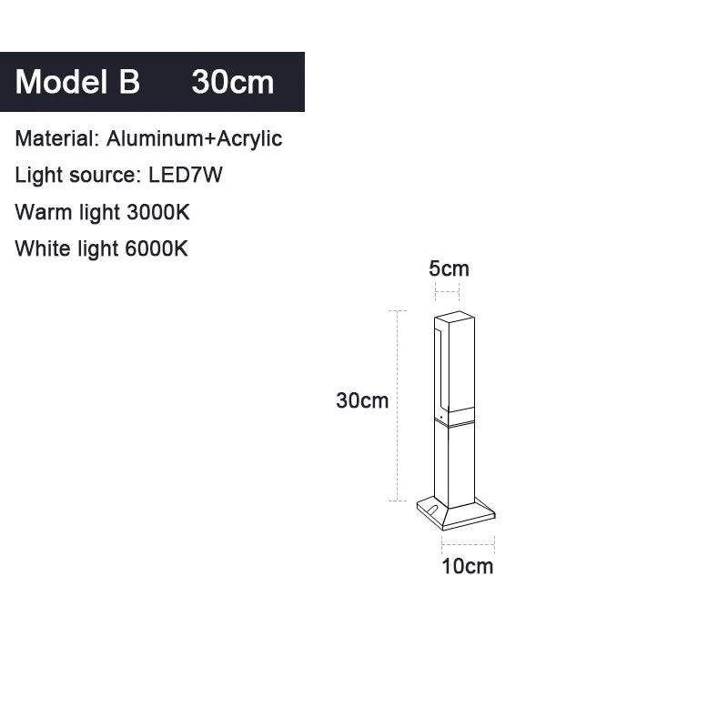Helios 7W COB Garden Pillar Light – IP65
