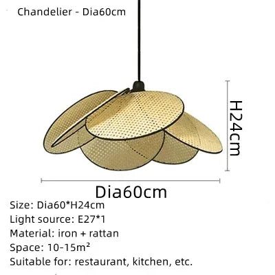 Juniper Nordic Rattan Chandelier for Living Room