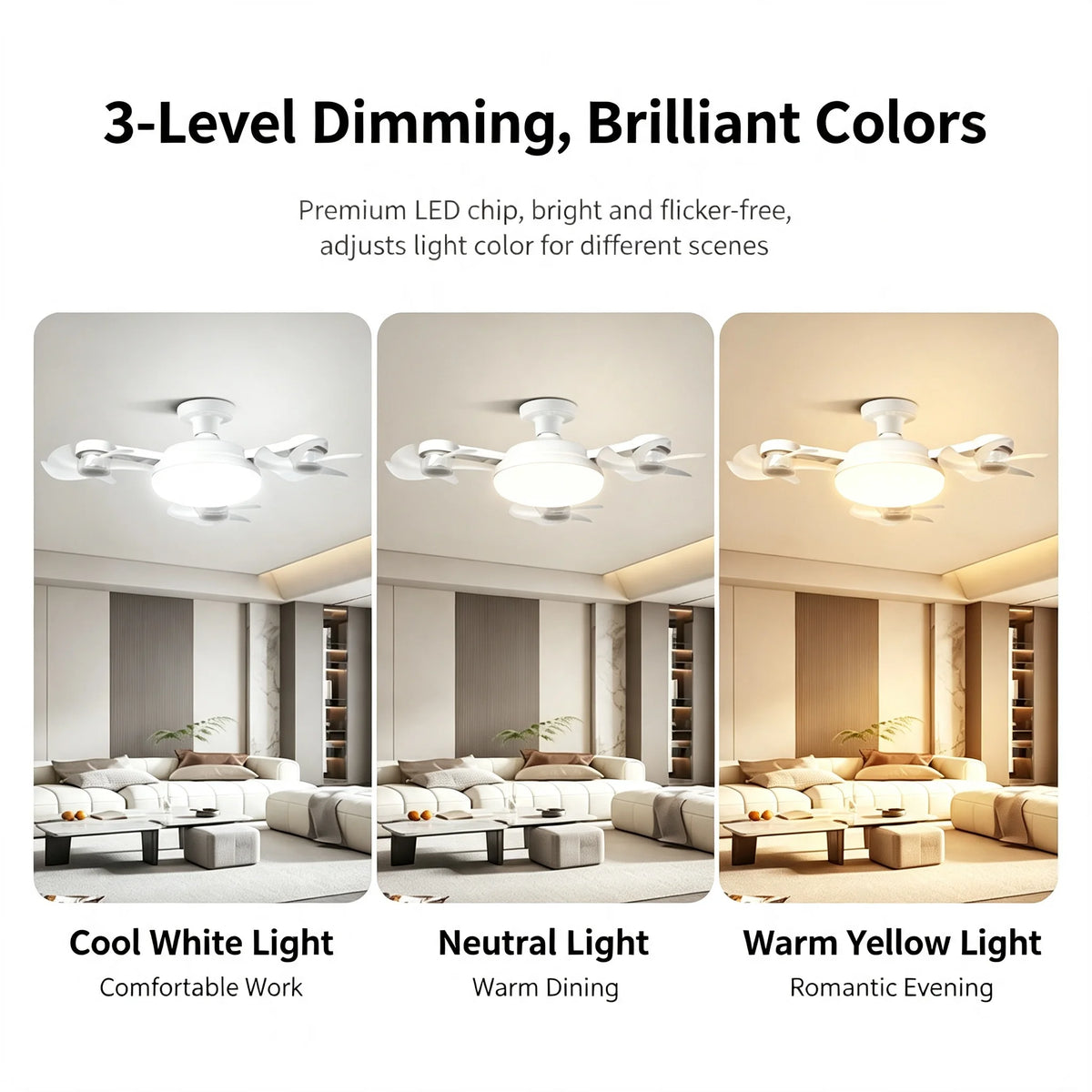 Neroli Drone Design Ceiling Fan with Light for Living Room – Remote Control