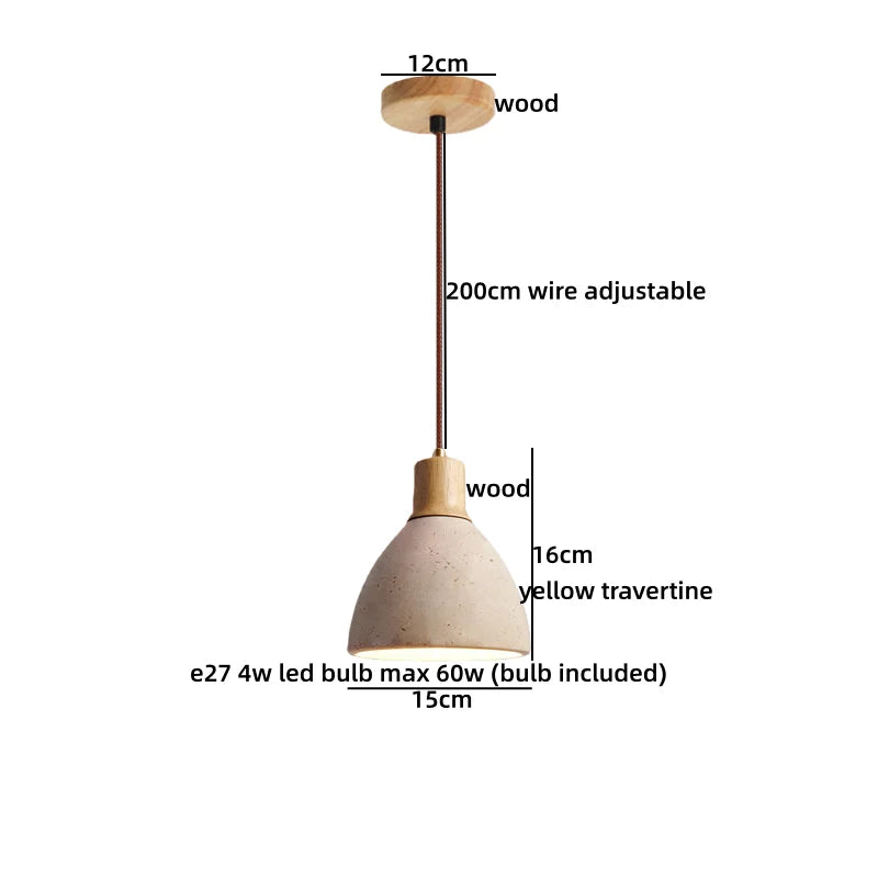 Galen Veil Travertine Pendant Light