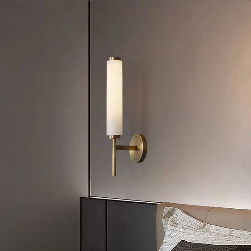 Ayla Orbit Natural Marble Wall Sconce – Vintage – product detail 3