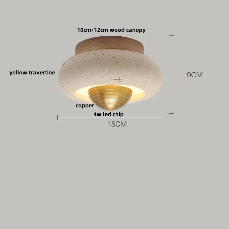 Ruelle Veil Globe Travertine Ceiling Light – product view 15