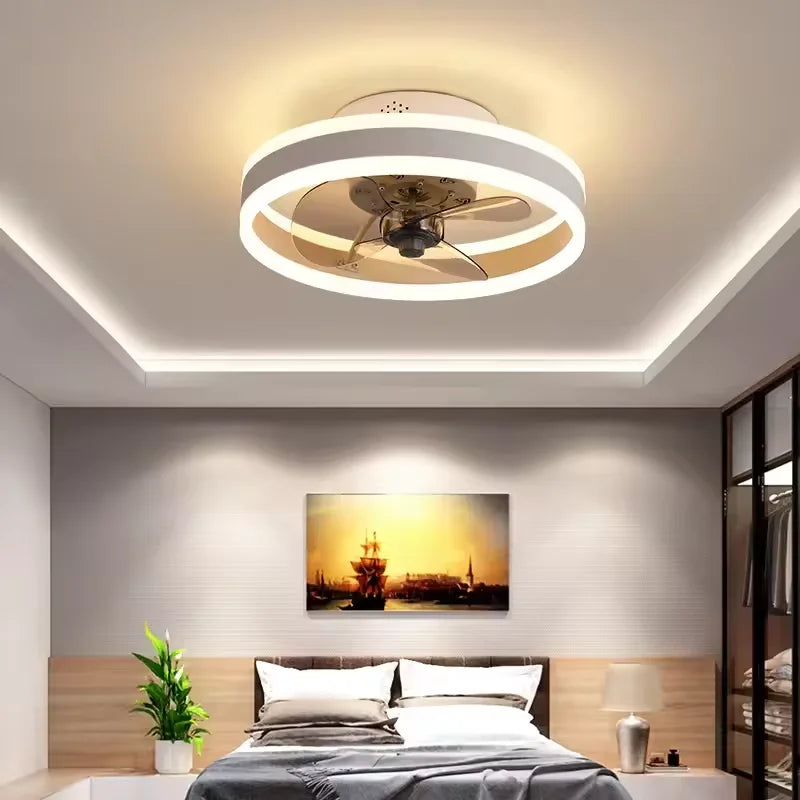Elara 50cm Ceiling Fan with Light for Low-Ceiling Bedroom – Remote Control – detail view 3