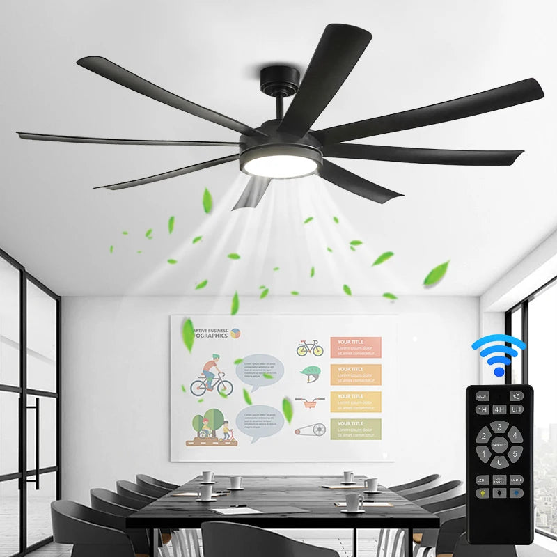 Liora 72-Inch Large-Diameter DC Ceiling Fan Light – Remote Control