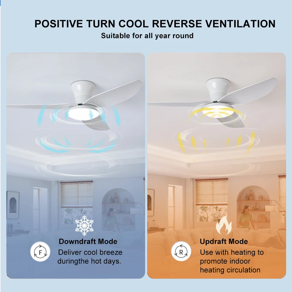 Ilaria Integrated High-Airflow Ceiling Fan Light for Bedroom