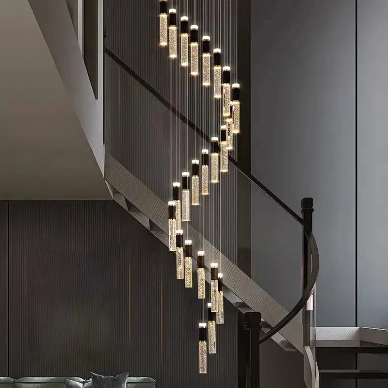 Crystal Chandelier – Modern Minimalist Dimmable LED for Living Room, Staircase, Dining Room | Celeste Halo by Evenlyr