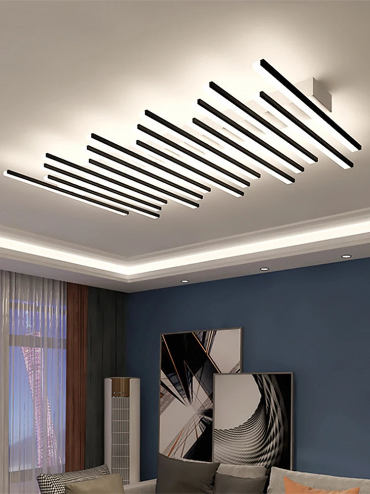 Metal Linear Flush Mount Ceiling Light – Modern LED Linear for Bedroom & Bedside, Living Room | Seren Line by Evenlyr