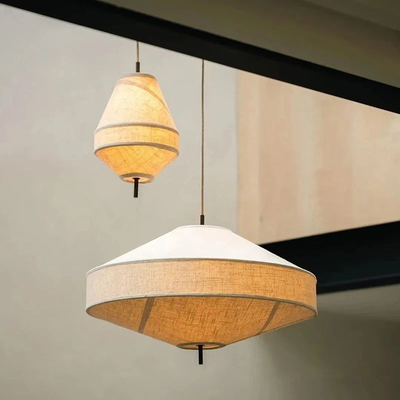Fabric Chandelier – Wabi-Sabi Japanese for Bedroom & Bedside, Living Room, Restaurant & Café | Elowen Orbit by Evenlyr