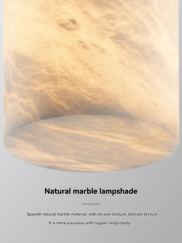 Alabaster & Marble Flush Mount Ceiling Light – Modern for Bedroom & Bedside, Hallway & Entryway | Lunara Arc by Evenlyr