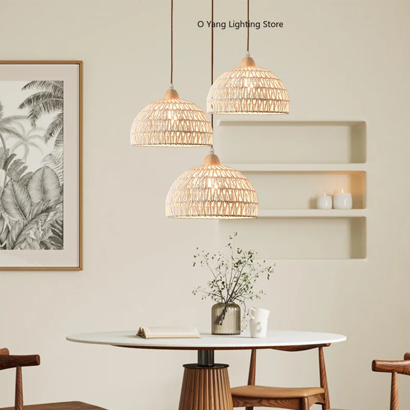 Quintara Wabi-Sabi Rattan Rope Pendant Light for Restaurant – Wood