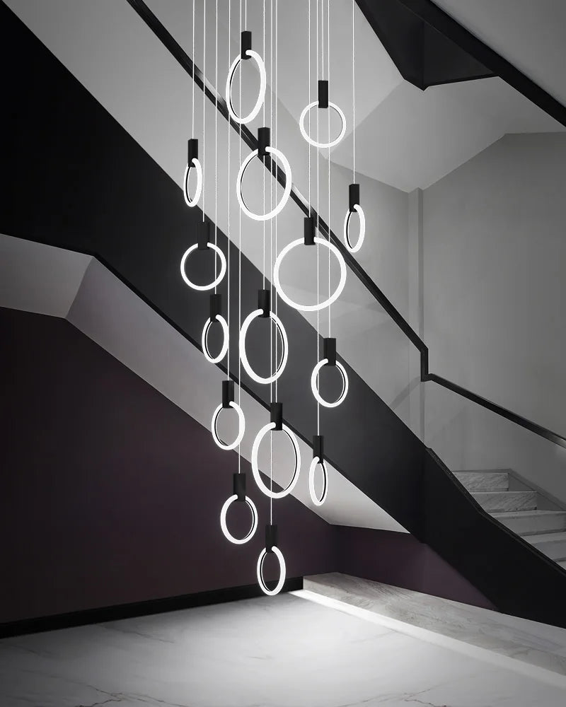 Acrylic Ring Chandelier – Nordic Modern LED for Living Room, Bedroom & Bedside | Alora Dome by Evenlyr