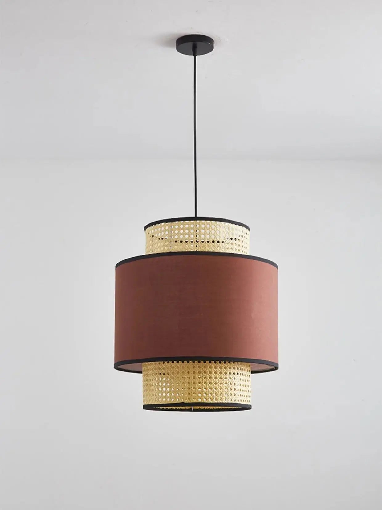 Rattan & Fabric Chandelier – Wabi-Sabi Japanese for Dining Room, Bedroom, Living Room | Aurelia Orbit by Evenlyr
