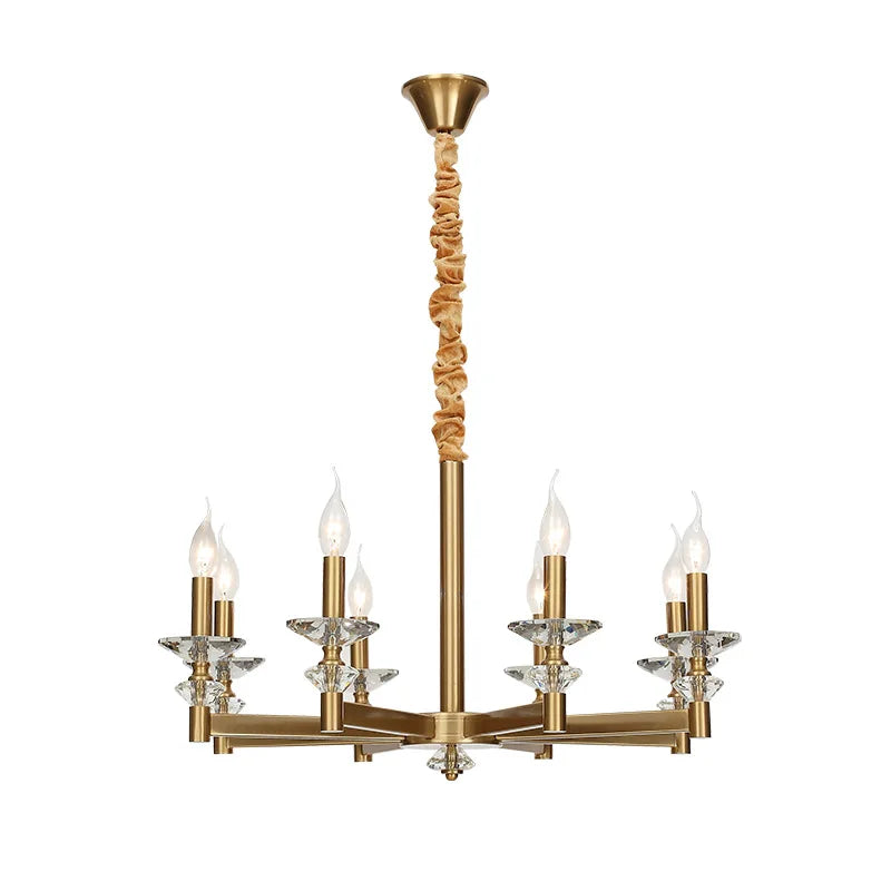 European Classic Chandelier – Glass & Crystal Dimmable LED for Bedroom, Hotel Lobby | Delphine Veil by Evenlyr